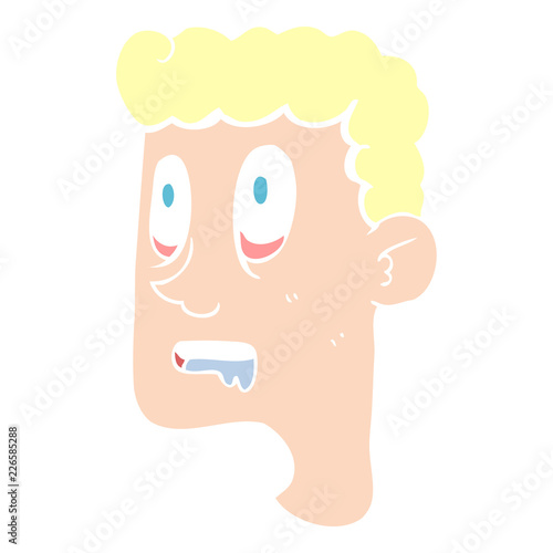 flat color illustration of a cartoon staring man drooling
