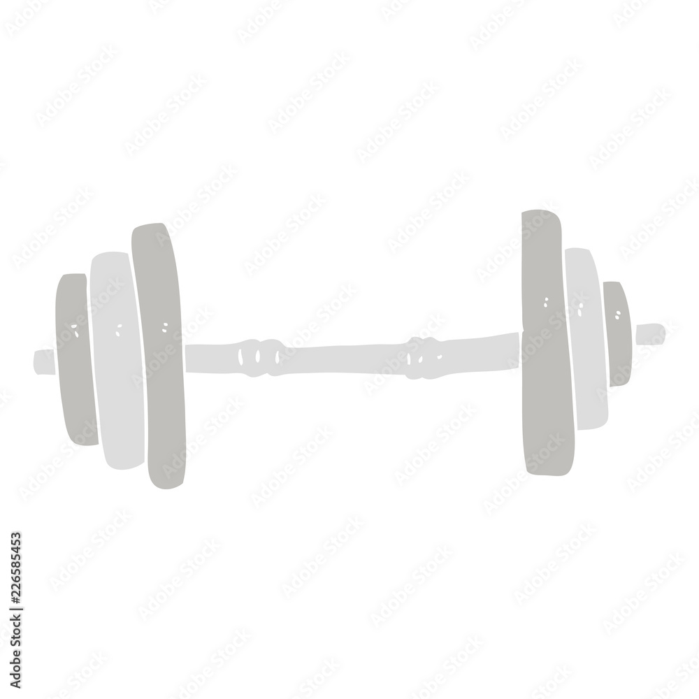 flat color illustration of a cartoon barbell flat color illustration of a cartoon barbell