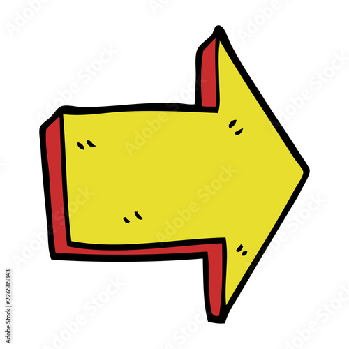 cartoon doodle directing arrow