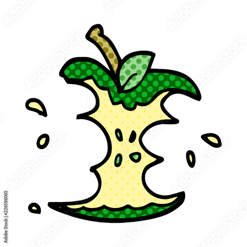 cartoon doodle juicy bitten apple