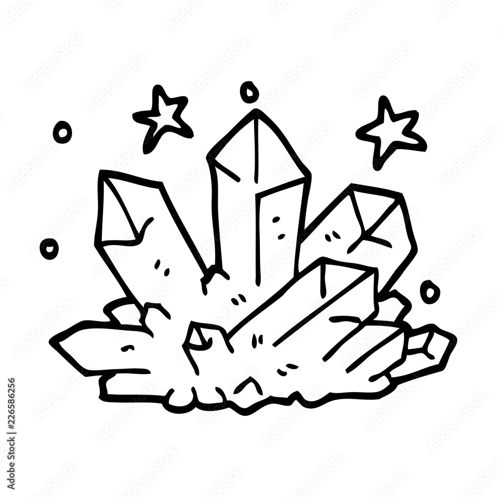 line drawing cartoon magical crystal line drawing cartoon magical crystal