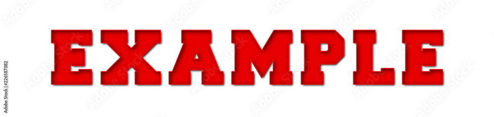 Example - red text written on white background Example - red text written on white background