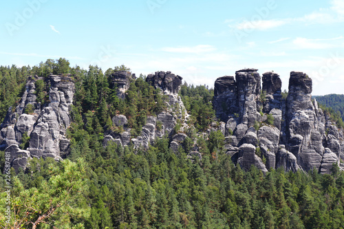 rock formations in saxon switzerland national park, germany