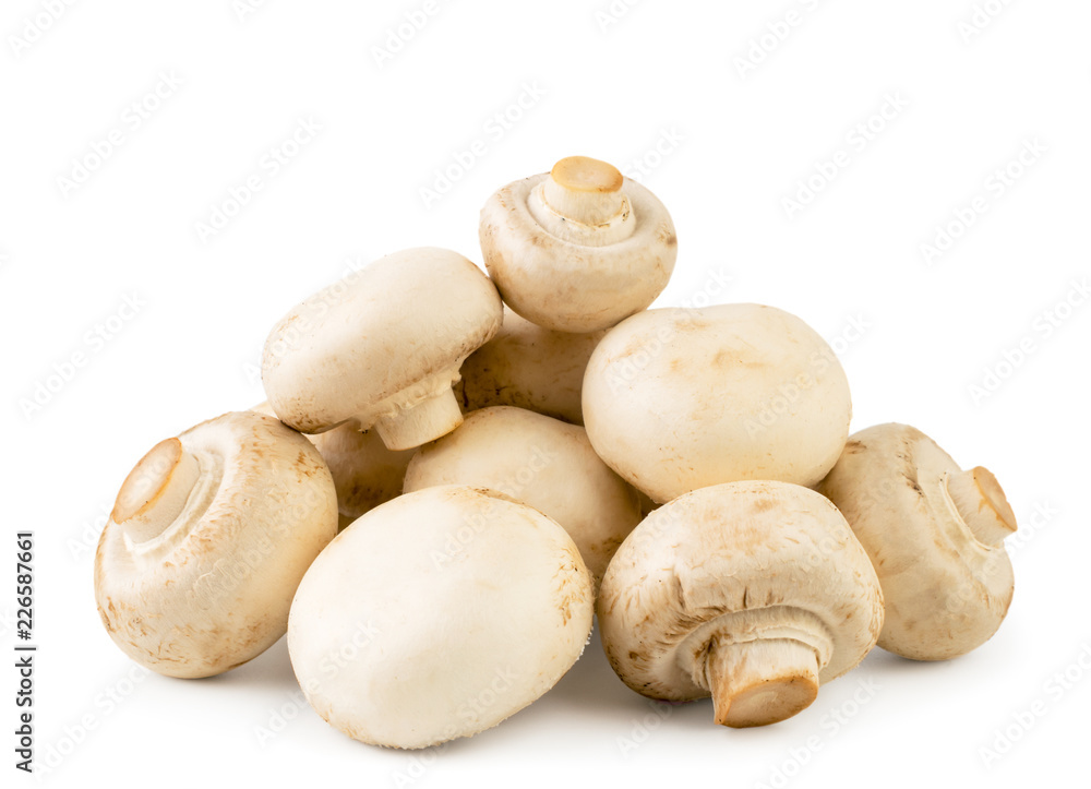 Heap champignons on a white background. isolated Heap champignons on a white background. isolated