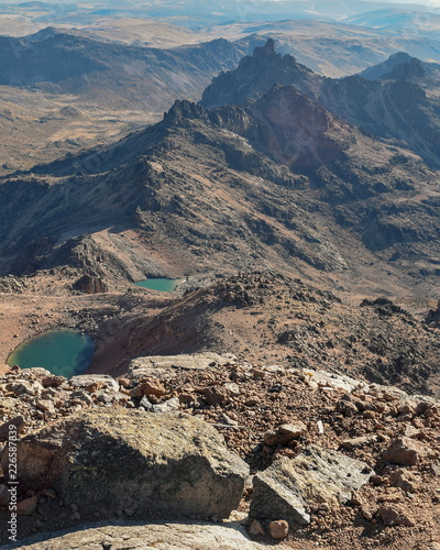 Volcanic rock formations at Mount Kenya, Kenya