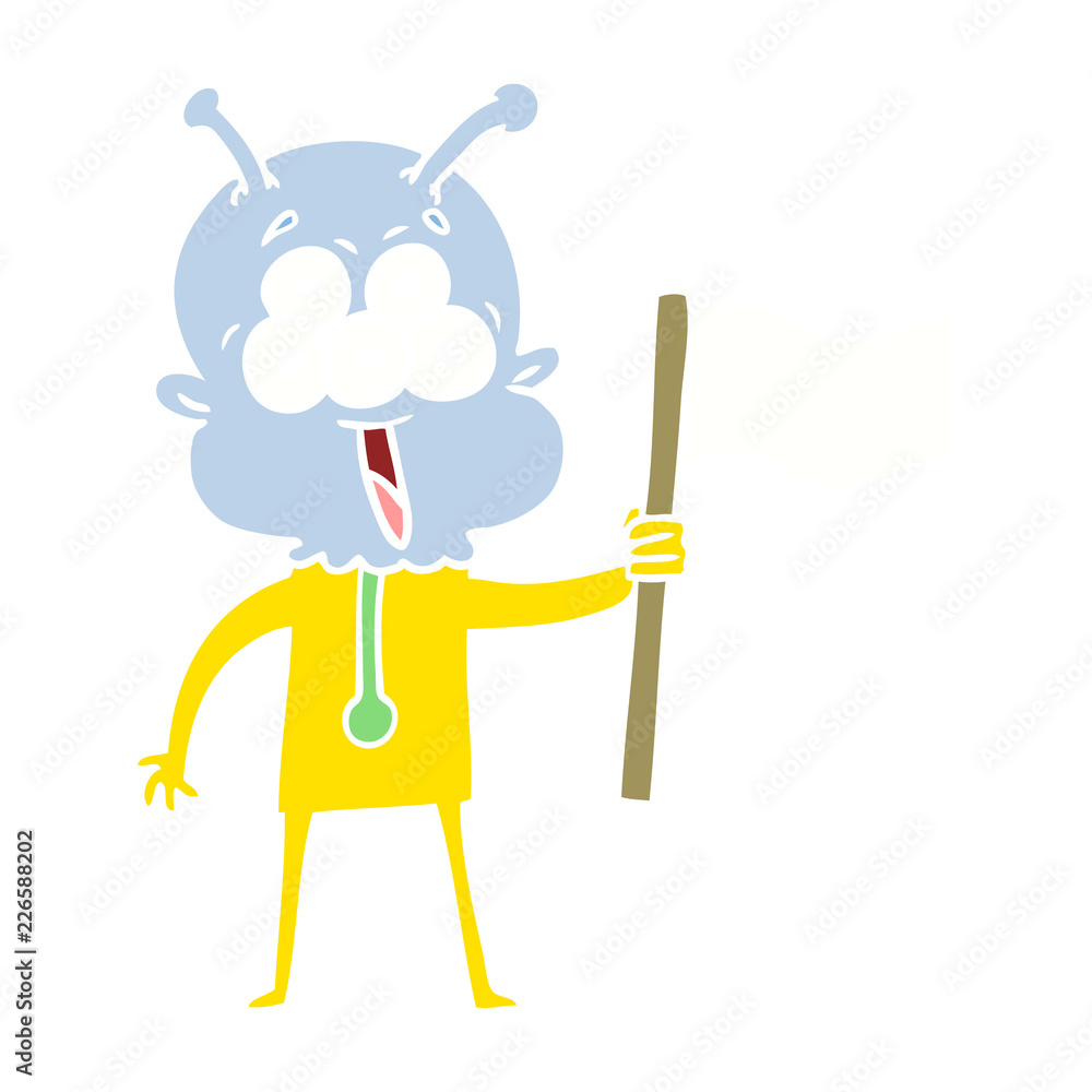 happy flat color style cartoon alien happy flat color style cartoon alien