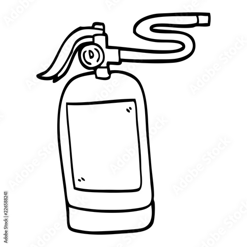 line drawing cartoon fire extinguisher