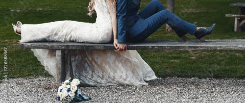 same sex wedding couple just happy together photo