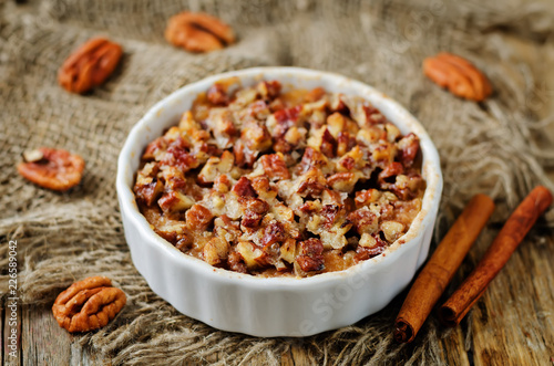 Sweet potato banana baked oatmeal with pecan crumb crust photo