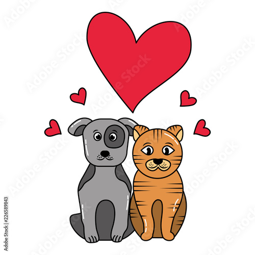 dog and cat pet animals friendly love