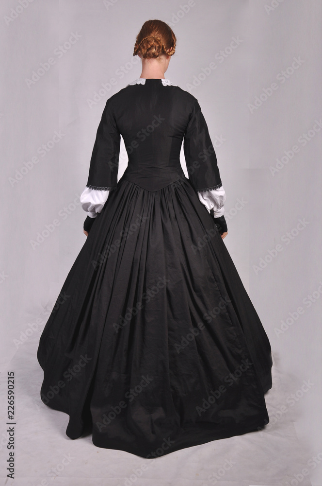 Victorian woman in black dress