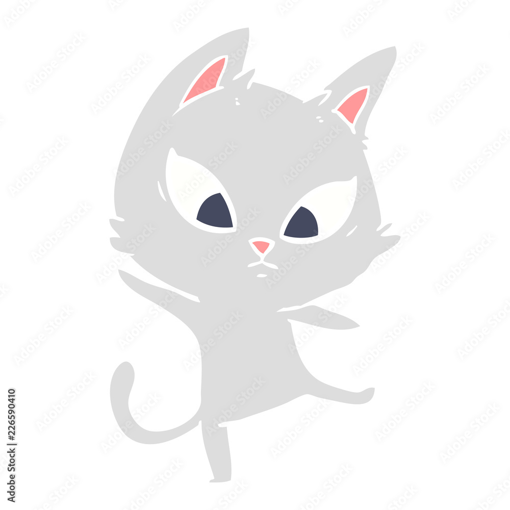 confused flat color style cartoon cat confused flat color style cartoon cat