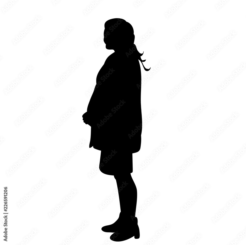 vector, isolated silhouette of woman