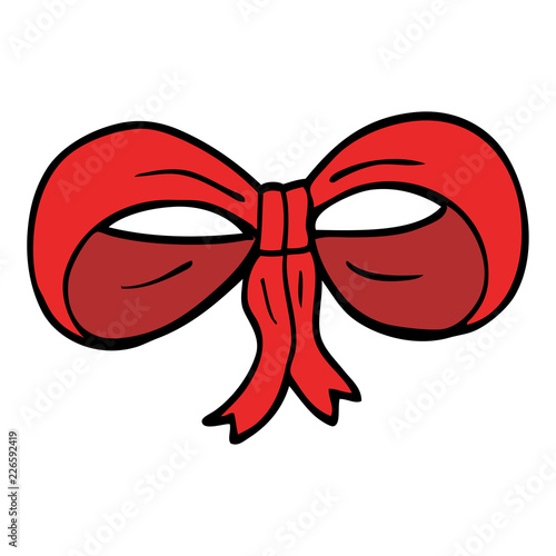 cartoon doodle tied bow