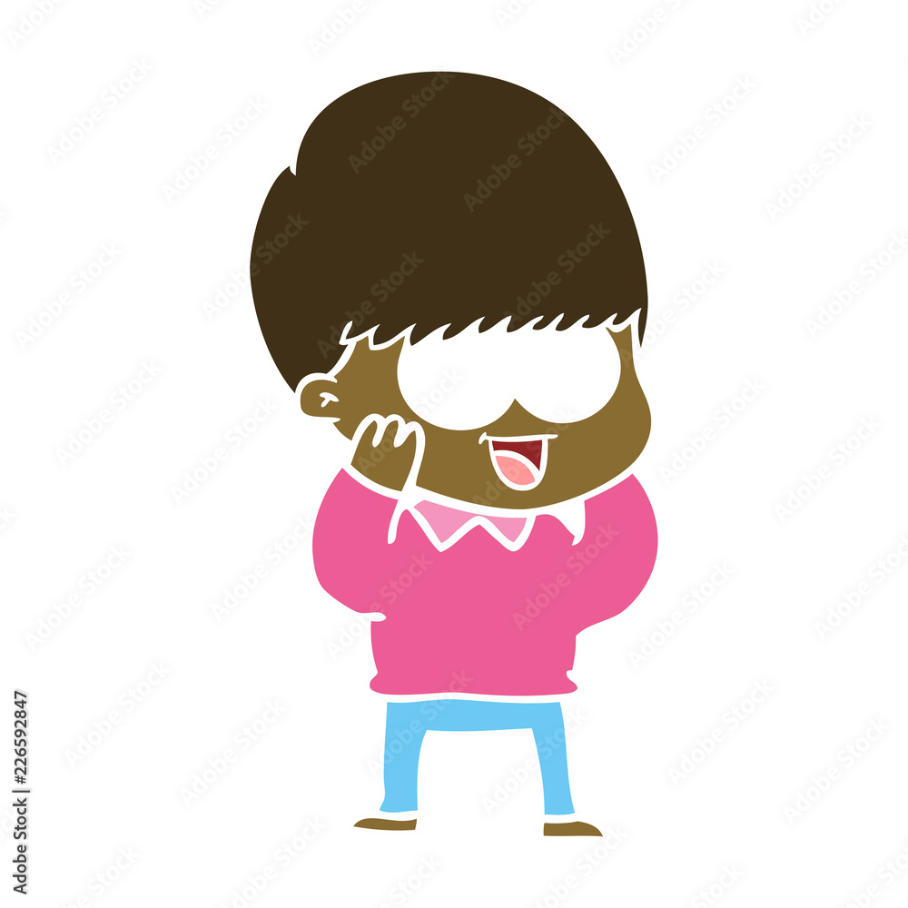 happy flat color style cartoon boy happy flat color style cartoon boy