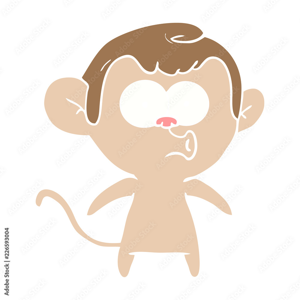 flat color style cartoon hooting monkey flat color style cartoon hooting monkey