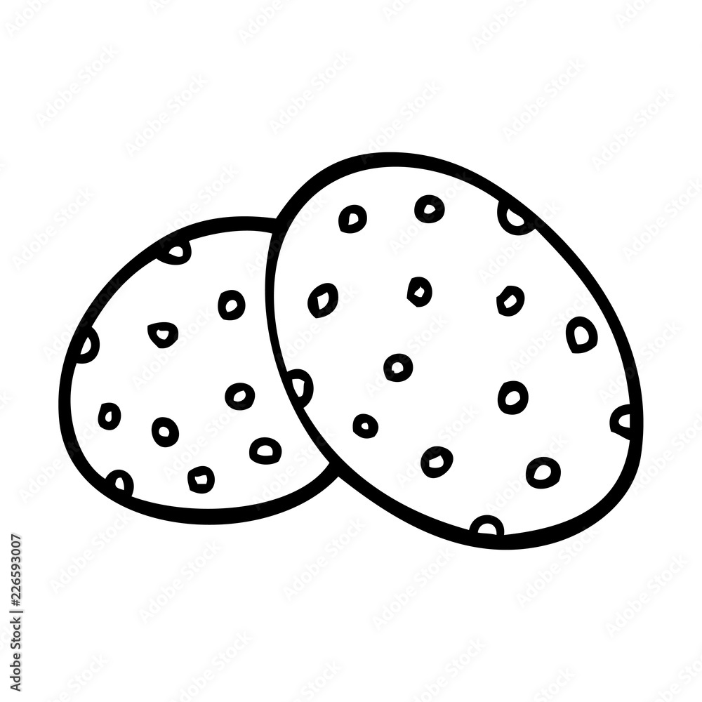 two big line drawing cartoon cookies two big line drawing cartoon cookies
