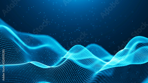 Data technology background. Abstract background. Connecting dots and lines on dark background. 3D rendering. 4k.