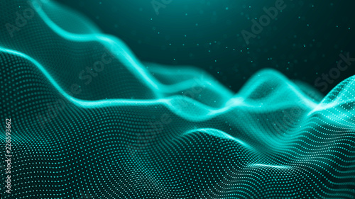 Data technology background. Abstract background. Connecting dots and lines on dark background. 3D rendering. 4k.