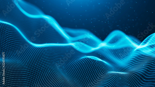 Data technology background. Abstract background. Connecting dots and lines on dark background. 3D rendering. 4k. © Dmitry