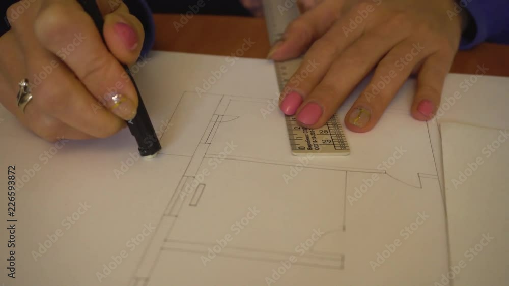Engineer architect drawing sketch. Closeup Engineer architect drawing sketch. Closeup
