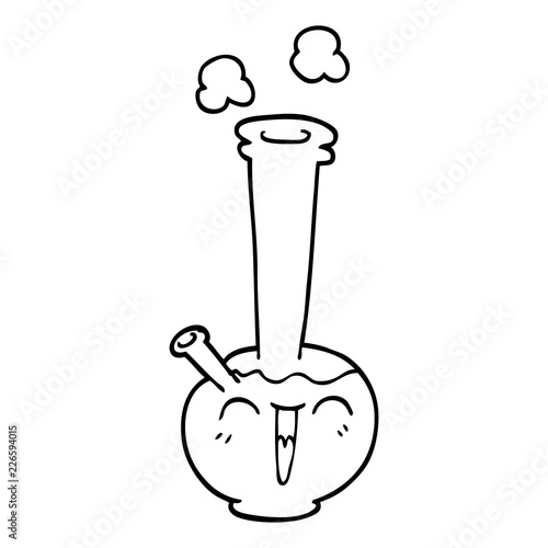line drawing cartoon bong