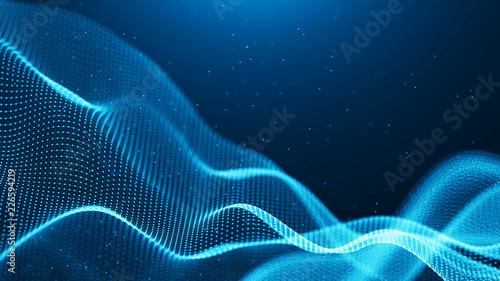 Data technology background. Abstract background. Connecting dots and lines on dark background. 3D rendering. 4k.