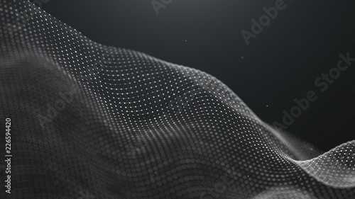 Data technology background. Abstract background. Connecting dots and lines on dark background. 3D rendering. 4k.