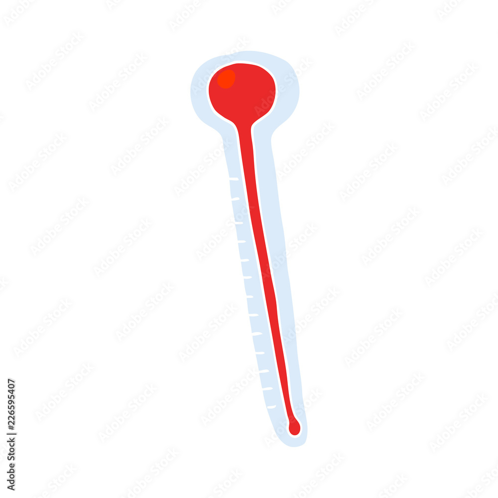 flat color illustration of a cartoon thermometer flat color illustration of a cartoon thermometer