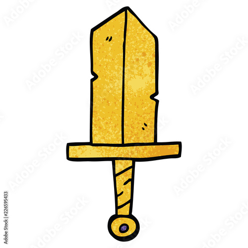 cartoon doodle golden dagger