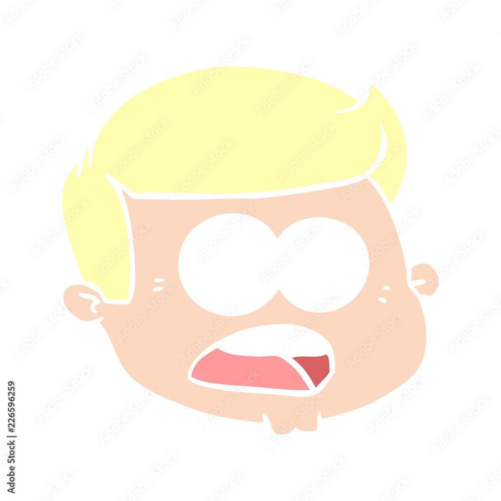 flat color style cartoon male face flat color style cartoon male face