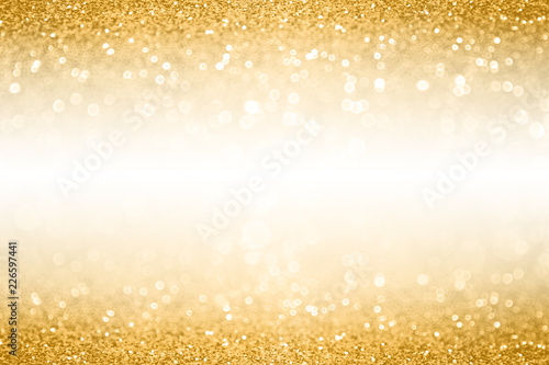 Photography Gold glitter border background for anniversary, birthday or Christmas invite wit