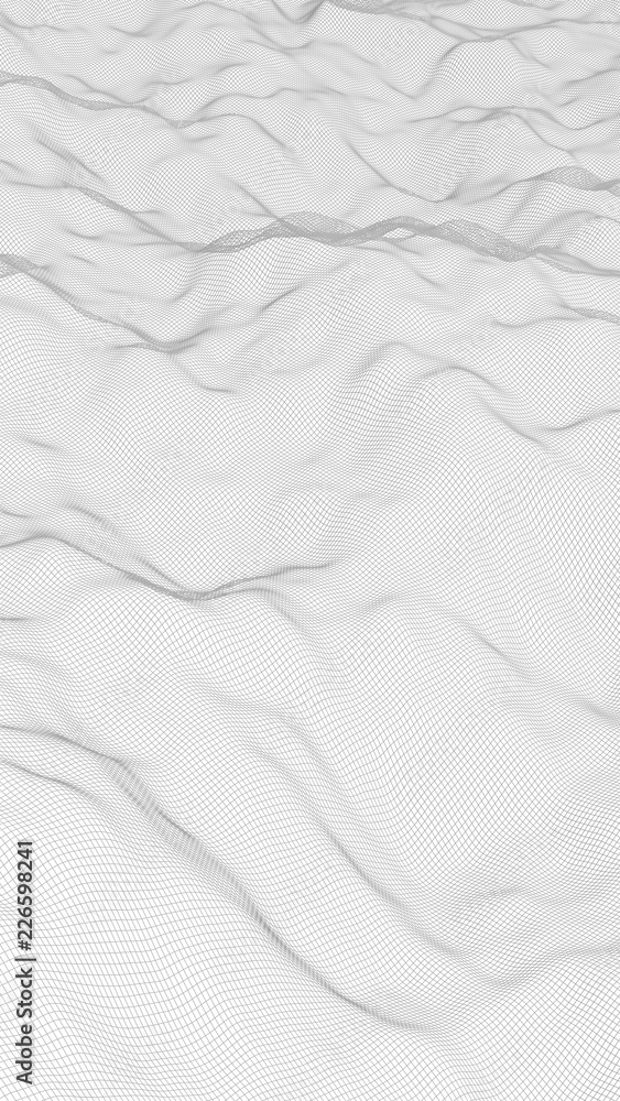 Abstract landscape on a white background. Cyberspace grid. Hi-tech network. 3d technology illustration Abstract landscape on a white background. Cyberspace grid. Hi-tech network. 3d technology illustration