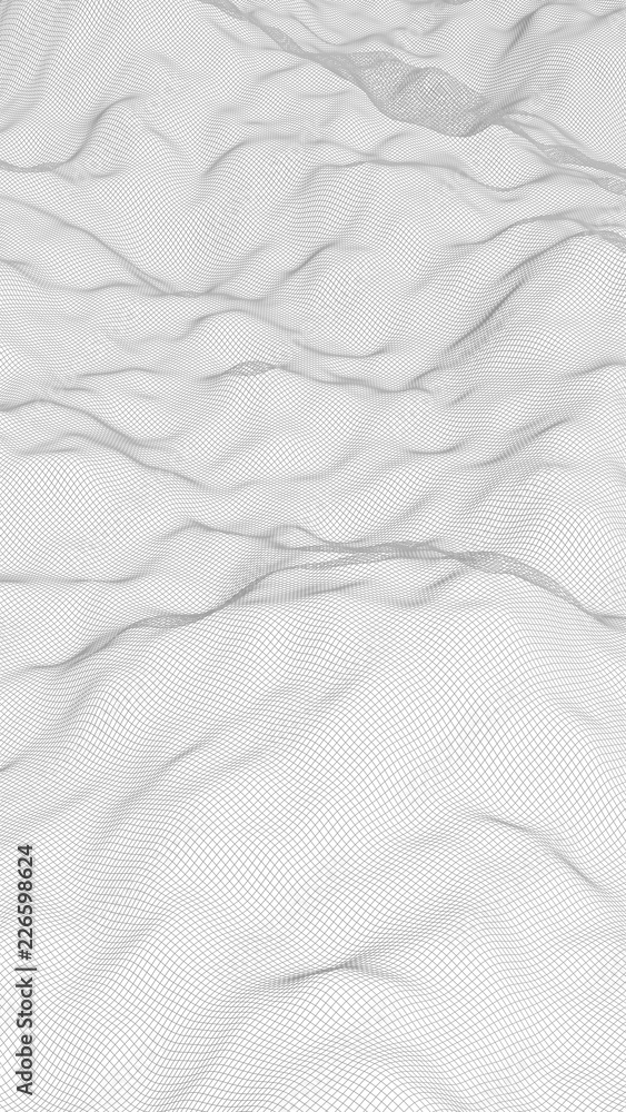 Abstract landscape on a white background. Cyberspace grid. Hi-tech network. 3d technology illustration Abstract landscape on a white background. Cyberspace grid. Hi-tech network. 3d technology illustration