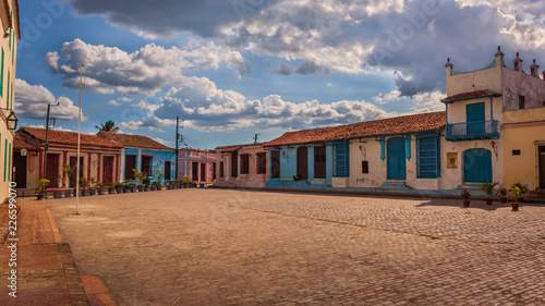 San Juan de Dios square with colorful colonial houses, Camaguey, Cuba