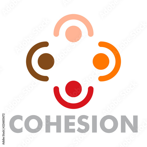 Cohesion logo. Flat illustration of cohesion vector logo for web design