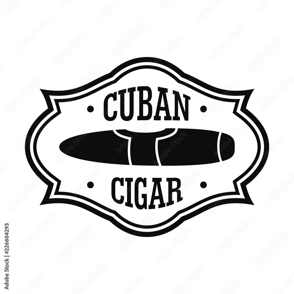 Cuban nicotine cigar logo. Simple illustration of cuban nicotine cigar vector logo for web design isolated on white background Cuban nicotine cigar logo. Simple illustration of cuban nicotine cigar vector logo for web design isolated on white background