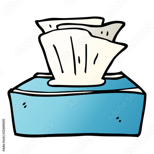cartoon doodle box of tissues