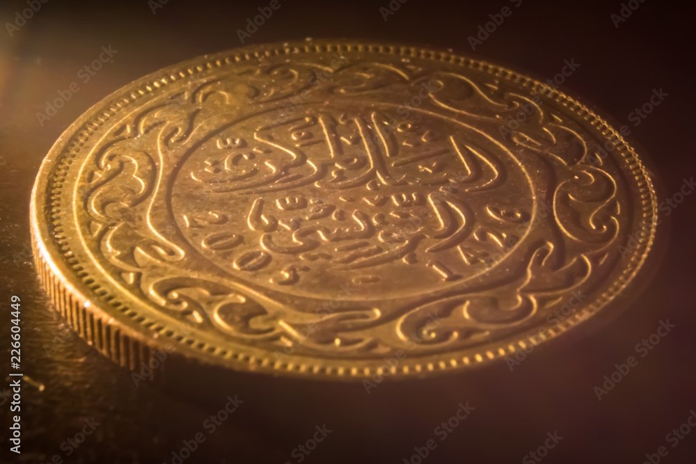 Tunisian millimes on the dark table Tunisian millimes on the dark table