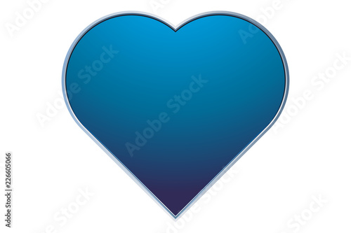 Corazón de color azul sobre fondo blanco.
