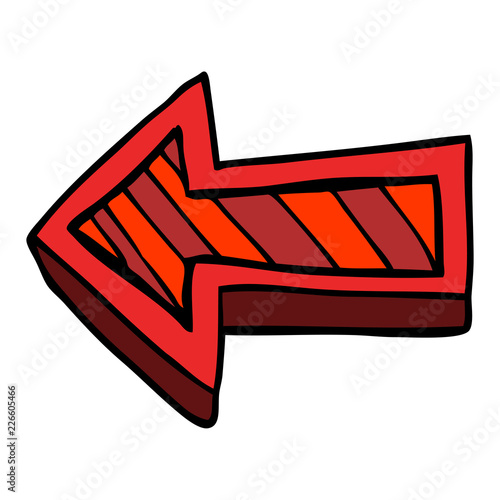 cartoon doodle directing arrow
