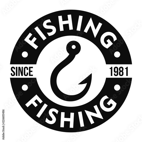 Fishing hook club logo. Simple illustration of fishing hook club vector logo for web design isolated on white background