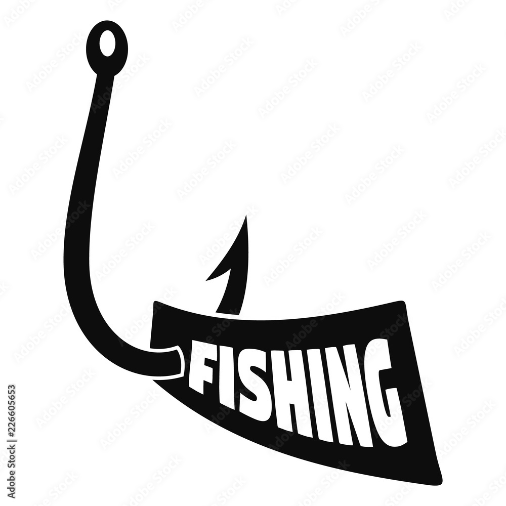 New fishing hook logo. Simple illustration of new fishing hook