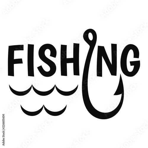Lake fishing hook logo. Simple illustration of lake fishing hook vector logo for web design isolated on white background