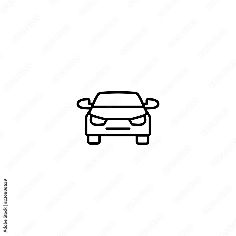car automobile transport line black icon on white background