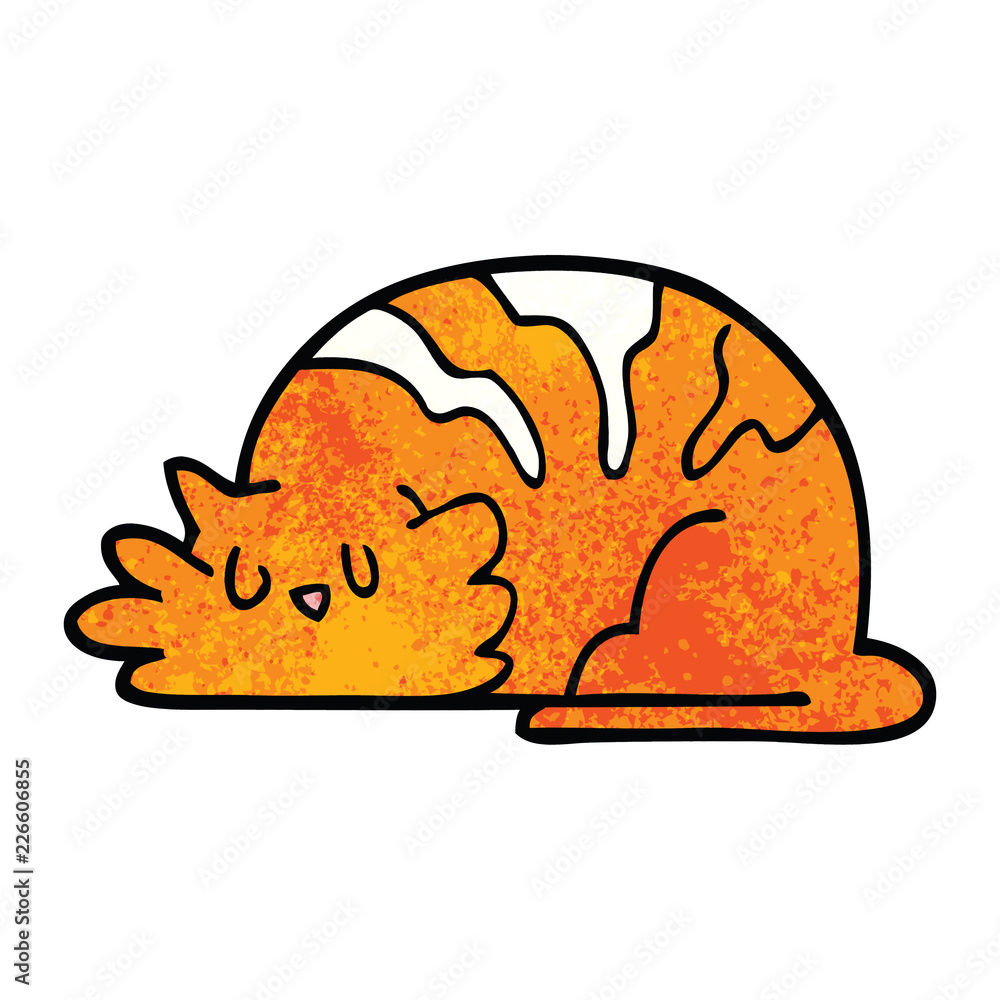 cartoon doodle sleepy cat cartoon doodle sleepy cat