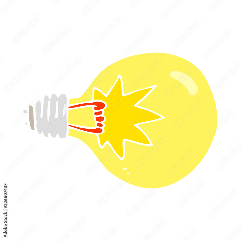 Fototapeta premium flat color illustration of a cartoon light bulb