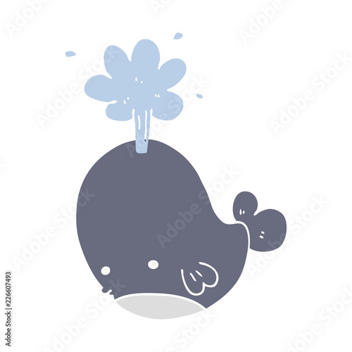 flat color style cartoon spouting whale