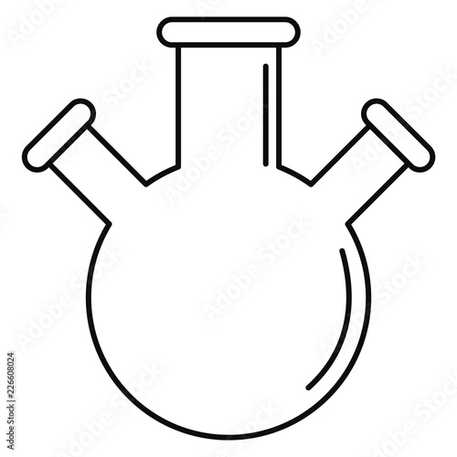 Triple flask icon. Outline illustration of triple flask vector icon for web design isolated on white background