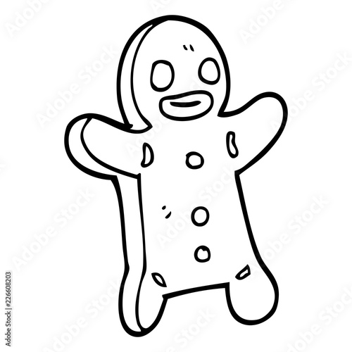 line drawing cartoon gingerbread man